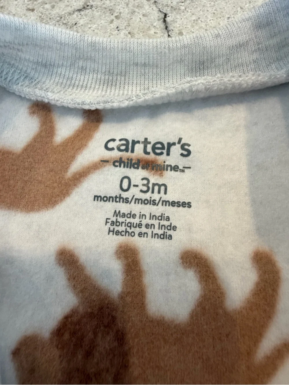 Carter’s Baby Lion Print Fleece Footed Sleeper Zip Pajamas NWT 0-3 Months